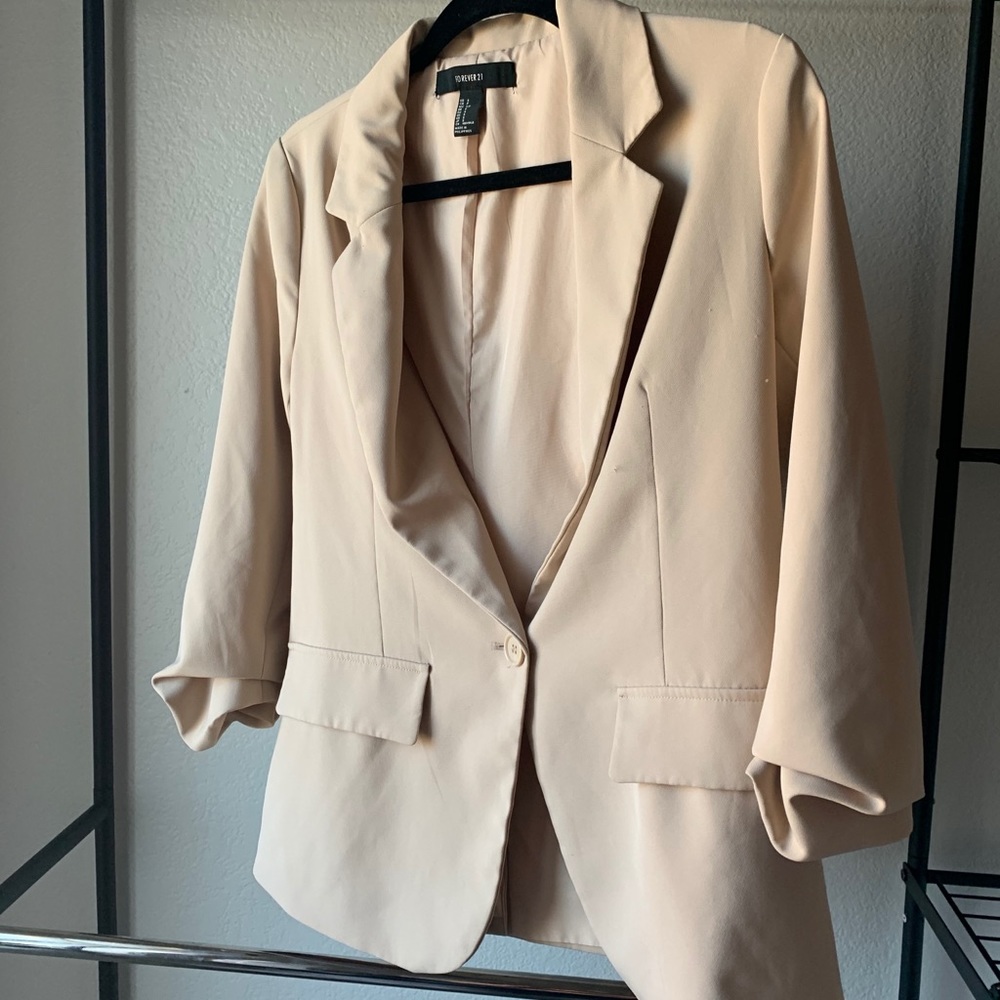 Tan Boyfriend Blazer // Forever 21